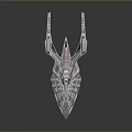 Futuristic Spaceship Model With Sleek Design And Metallic Finish Details