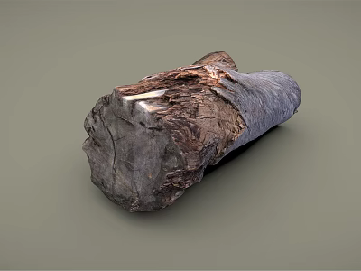 Natural Wood Stone Raw Log With Rough Surface And Organic Earthy Texture 3d model