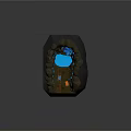 Cartoon Mine Scene With Glowing Blue Crystals Orange Mine Carts And Rail Tracks