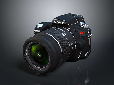 Sony Professional Digital Camera With Large Lens And Black Body Design 3d model