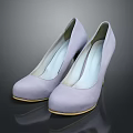 Light Purple Suede High Heel Shoes With Yellow Sole Elegant Stylish Design