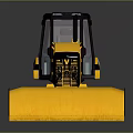 Yellow Tracked Bulldozer Utility Vehicle With Front Blade and Black Cab