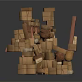 Multiple Creative Wooden Block Figures As Decorative Household Items With Stacked Design