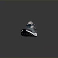 Stylish Gray And Blue Knit Upper Sneakers With Three Stripe Detail And White Sole