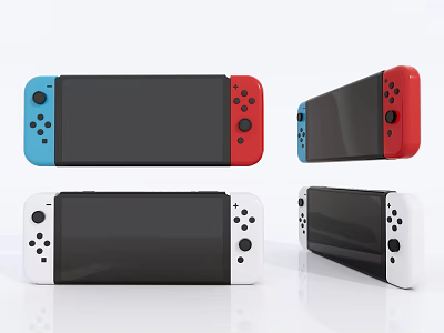 Modern Entertainment Electronics Portable Game Consoles in Various Color Options 3d model