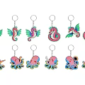 Colorful Seahorse And Octopus Themed Keychain Decorative Hanging Accessories For Bag Or Keys