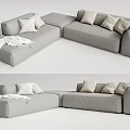 Modern corner sofa multiplayer sofa 3d model