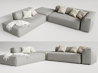 Modern corner sofa multiplayer sofa 3d model