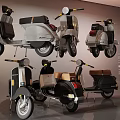 Vintage Retro Motorcycles With Classic Design And Brown Seats In Multiple Angles