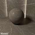 Marble Sphere Component With Natural Texture Surrounded By Matching Walls And Floor