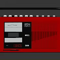 Vintage Red Radio With Cassette Tape Portable Design And Front Panel Controls