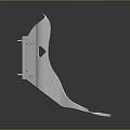 Silver Metal Mechanical Part With Holes Brackets And Smooth Surface