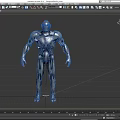 Futuristic Sci Fi Robot Character With Metallic Armor And Red Chest Accents
