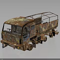 Rusted Old Truck With Open Bed Metal Railings And Weathered Worn Appearance