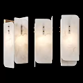 Modern Wall Sconces with White Panel and Brass Frame Warm Lighting Design 3d model