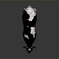 Black And White Spotted Cow Standing On Gray Background With Realistic Details