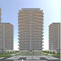 Modern High Rise Residential Building Exterior With Balconies And Surrounding Greenery