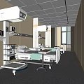 Hospital Outpatient Ward Interior With Medical Beds Modern Equipment And Ceiling Lights