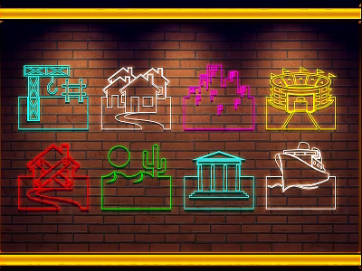 Industrial LOFT decorative lights city neon styling 3d model