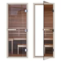 Modern Swing Door Design With Glass Panel And Metal Hinges For Interior Use