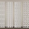 Modern White Room Dividers With Geometric Hollow Patterns And Various Designs