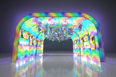 Modern Arch Cool Door Head Entrance Beauty Device Colorful Door Head Colorful Beauty DP Lighting Project 3d model