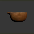 Orange Handcrafted Ceramic Bowl With Textured Surface For Dining Kitchen Tableware Set 3d model