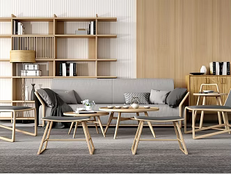 New Chinese Style Sofa Coffee Table Combination Sofa Coffee Table Decoration Combination 3d model