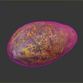 Ripe Spotted Papaya With Yellow Green Skin On Black Background And Reflection