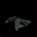 Futuristic Black Flying Vehicle Design With Transparent Canopy Propellers And Red Accents