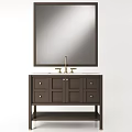 Elegant Bathroom Vanity With Large Mirror Double Sink And Marble Countertop