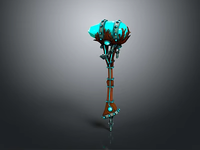 Mechanical Sculpture Design With Blue Glowing Top Metallic Structure And Intricate Details 3d model