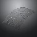 Curved Metallic Grid Structure With Diamond Pattern And Reflective Surface