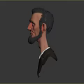 Cartoon Style 3D Modeled Game Movie Male Character With Beard And Suit Design