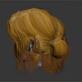 Three Golden Wig Hairpieces With Different Styles Various Lengths And Black Bands