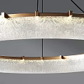 Modern Circular Chandelier With Metal Frame And Frosted Glass Shade For Interior Lighting