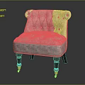 Single Gray Fabric Sofa with Tufted Backrest Seat and Black Golden Legs