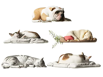 modern dog cat dog animal 3d model