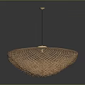 Modern Woven Bowl Shaped Pendant Light With Intricate Grid Pattern And Warm Glow