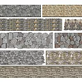 Garden Decorative Stone Wall Textures With Various Natural Patterns And Design Ideas 3d model