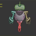 Futuristic Robot Design With Blue Eyes Gray White Body Black Arms Legs And Single Wheel