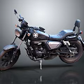 Black Vintage Motorcycle With Sleek Design Chrome Accents And Leather Seat