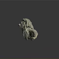 Sitting Stone Lion Statue With Detailed Mane And Carved Texture On Dark Background