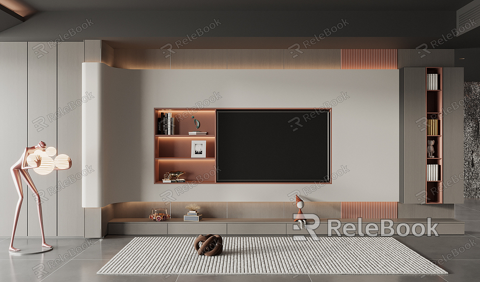 Modern TV background wall model