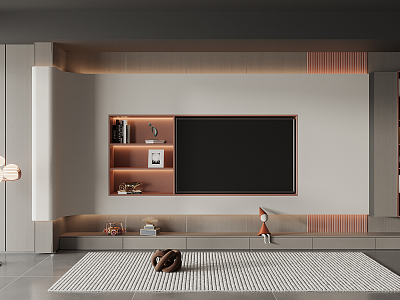 Modern TV background wall model