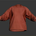 Oversized Red Sweatshirt With Long Sleeves Casual Loose Fit Comfortable Design