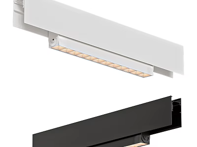 Modern Strip LED Lights in White and Black for Indoor Lighting Fixtures 3d model