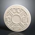 Elegant Ornate Carved Round White Decorative Plate With Traditional Patterns
