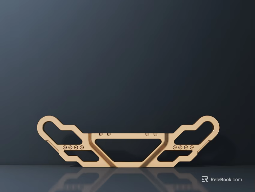 Wooden Hardware Tools Organizer With Geometric Shape Design Multiple Holes And Dark Background Reflection 3d model 