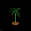 Tall Green Palm Tree With Feather Like Leaves And Straight Trunk